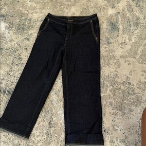Dark Blue Wide-Leg Jeans